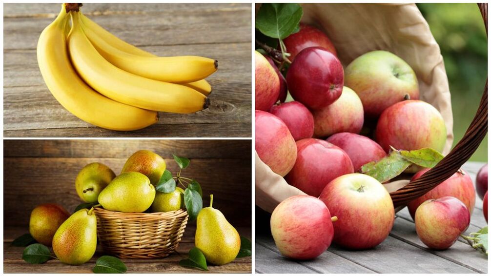 კარგი ხილი პოდაგრისთვის - ბანანი, მსხალი და ვაშლი